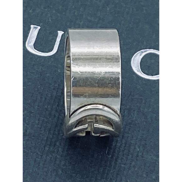 Authentic Gucci Sterling Silver Interlocking GG Ring – Size 6 - Picture 3 of 6
